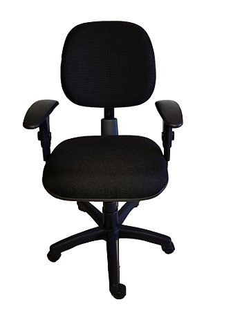 Cadeira de escritório Digitador em tecido J. Serrano preto com base giratória backsystem
