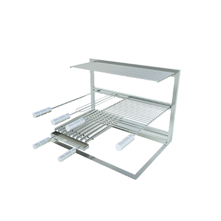 Churrasqueira Parrilla modelo argentina e uruguaia de encaixe sob medida PRATICA FIT