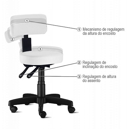 Cadeira Mocho Back System (3 regulagens) Branco