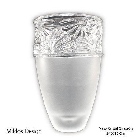 Vaso em Cristal com Girassóis - Miklos Design