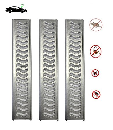 Ralo Linear 10x150cm Elite Em Alumínio Reforçado Com Aro De fixação e Tela Anti inseto (03 PEÇAS 10X50)
