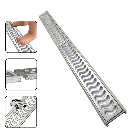 Ralo Linear 10x250cm Elite Em Alumínio Reforçado Com Aro De fixação (05 PEÇAS 10X50)