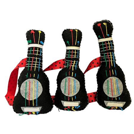 Ukulelinho de feltro grande cordas coloridas