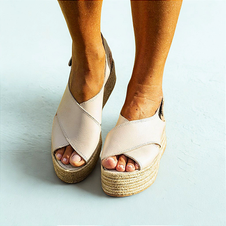 Espadrille Flatform em Couro OFF-White