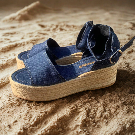 Espadrille Flatform em jeans