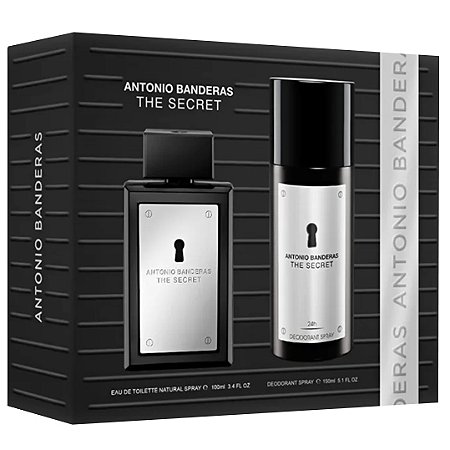 KIT PERFUME ANTONIO BANDERAS THE SECRET EDT 100ML + DESODORANTE 150ML  MASCULINO