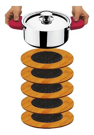 Descanso P Panelas Travessas Quentes Protege Mesa Cozinha 6peças