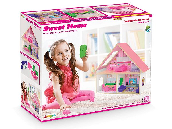 Casinha de Boneca Suíça Brinquedo de Madeira Educativo Brinquedos