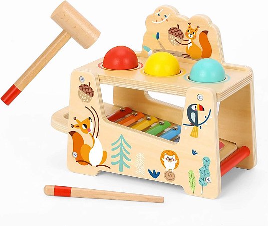 Xilofone Divertido Bichos Madeira Tooky Toy