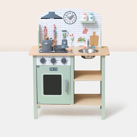 Brinquedo Conjunto Cozinha Completa Madeira Tooky Toy