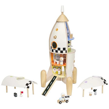 Foguete Espacial Brinquedo Educativo Madeira Classic World