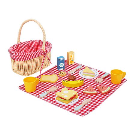 Cesta de Piquenique Brinquedo Madeira Tooky Toy