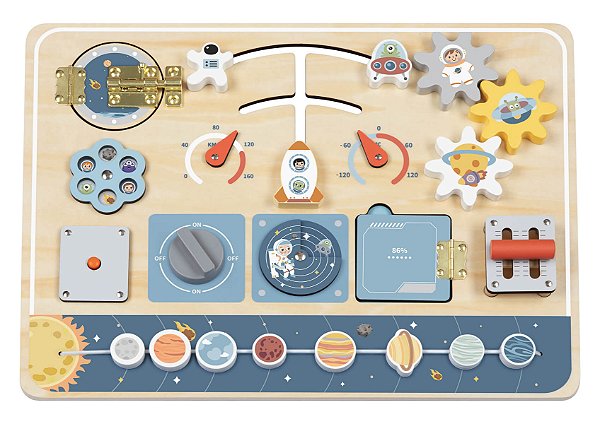 Placa de Atividades Espacial Brinquedo Madeira Tooky Toy