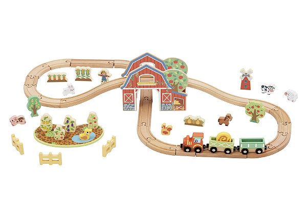 Conjunto Trenzinho Rural Fazenda Madeira Tooky Toy