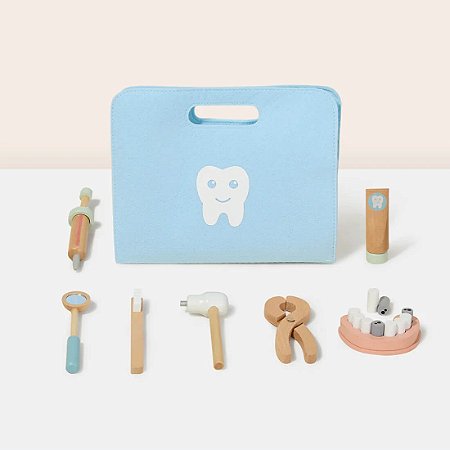 Maleta Dentista Brinquedo Madeira Tooky Toy
