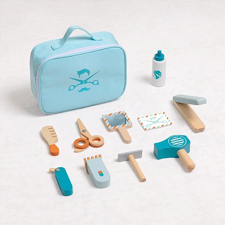 Kit Maleta Cabeleireiro Brinquedo Madeira Tooky Toy