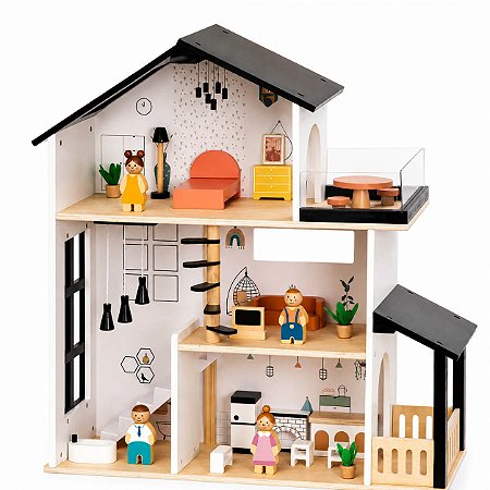 Casa de Bonecas Contemporânea Madeira Tooky Toy