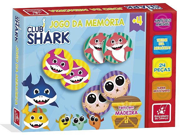 Jogo da Memória Club Shark (24 peças) - Educativos Brinquedos