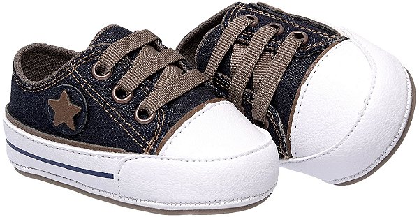 Tênis Estilo All Star Jeans/Chocolate Cano Baixo - Fran Kids - Fran Kids  Store Erechim