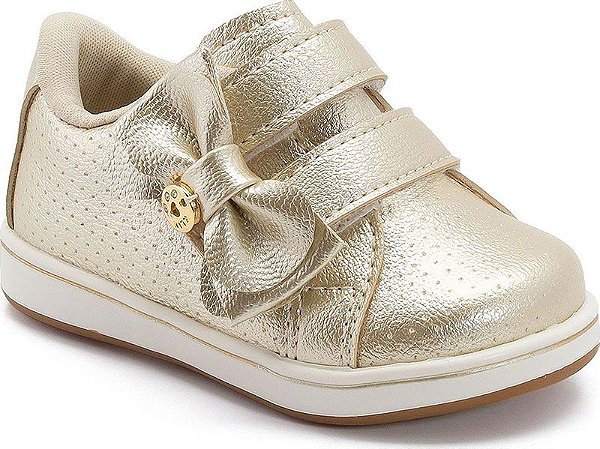 tenis klin bebe dourado