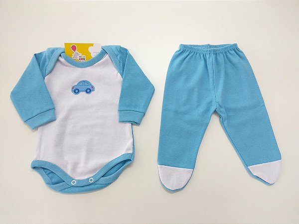 Conjunto Body e Calça RN - Azul / Branco - Fran Kids Store - Moda Bebê,  Infantil e Acessórios - 0 - 4 Anos