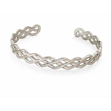 Bracelete Rígido Aura em Aço Inox - Design Entrelaçado Vazado