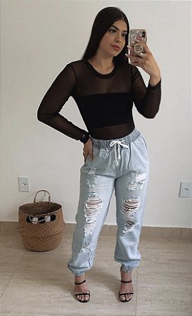 Calça Jogger Jeans