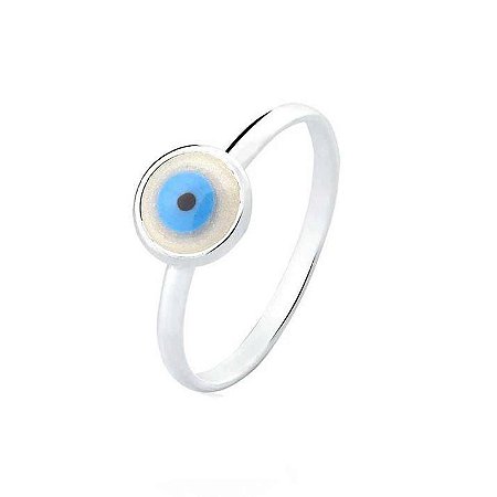Anel Azul Olho Turco - Prata 925