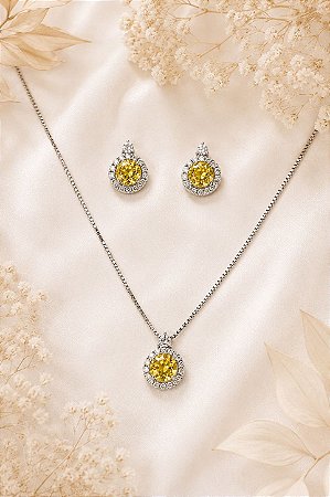 Conjunto Cristal Amarelo Radiante