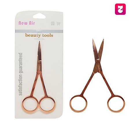 Tesoura Ponta Reta Rosé