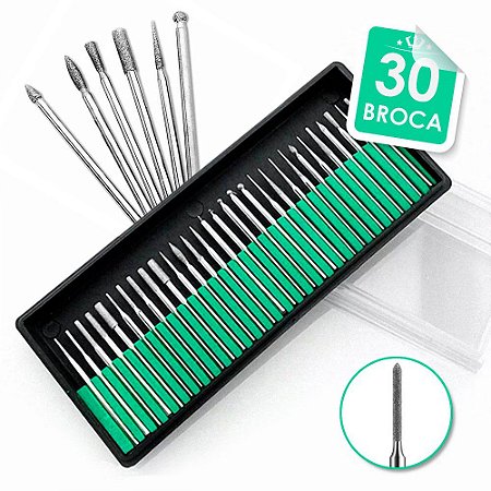 Kit 30 Brocas Diamantadas