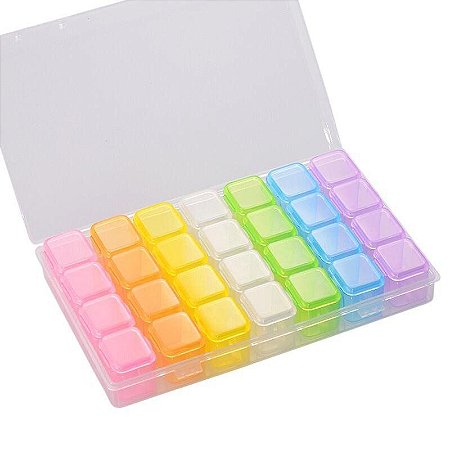 Organizador 28 Divisórias Strass/Pedrarias Para Unhas