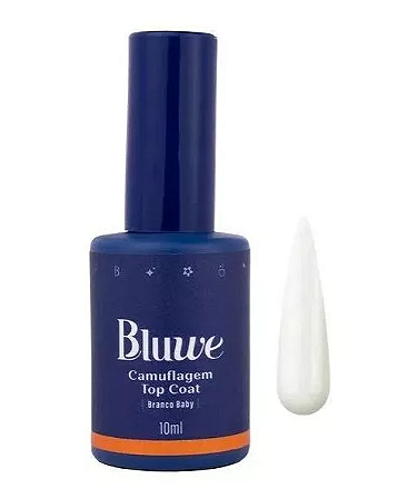 Top Coat Camuflagem Branco Baby 10ml Bluwe