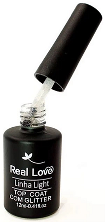 REAL LOVE LINHA LIGHT TOP COAT COM GLITTER 12ML
