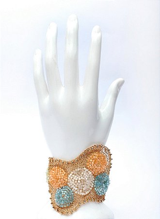 PULSEIRA MIX MANDALAS CROCHÊ EM METAL ARTESANAL HELIANA LAGES