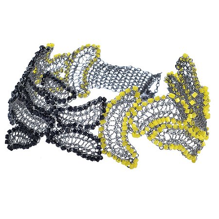 Choker Fragmentos de Crochê em Metal Artesanal Heliana Lages