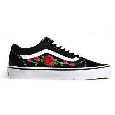 vans rosa com preto