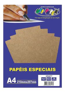 Papel Kraft 180g Pacote Com 50 Folhas