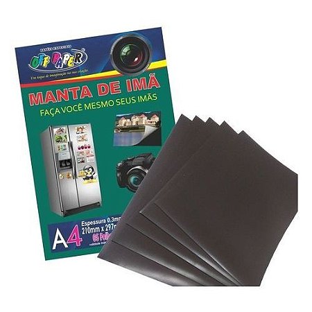 Manta de Imã NÃO ADESIVADA A4 - Pacote C/ 5 Folhas Off Paper