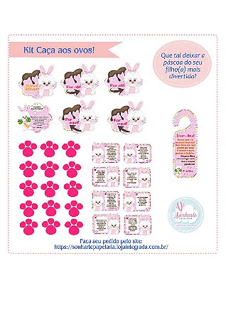 Kit Caça aos Ovos de Páscoa Rosa