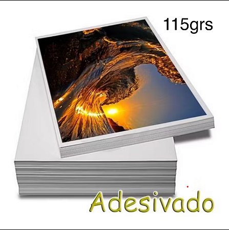 Papel Fotográfico A4 Glossy Adesivo 115g - pct c/ 20fl