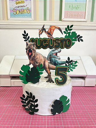Arquivo de corte Topo de Bolo  Dinossauro Jurassic Augusto