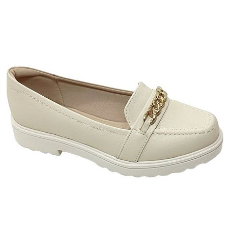 Sapato Mocassim modare ultraconforto com palmilha anatônica Ouro Claro
