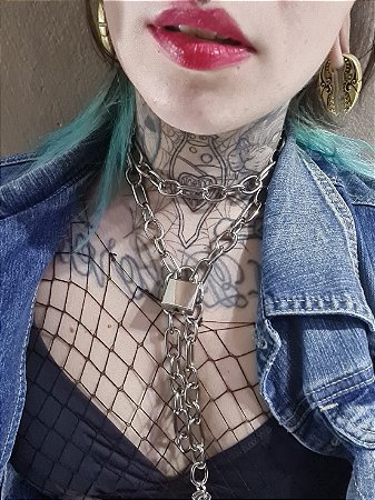 Choker Corrente com Cadeado