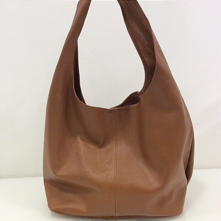 Bolsa Gaia Bad Rocker - Couro Legítimo Hobo Preto, Marrom e Caramelo