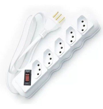 PROTETOR DE LINHA COM 5 TOMADAS BRANCO