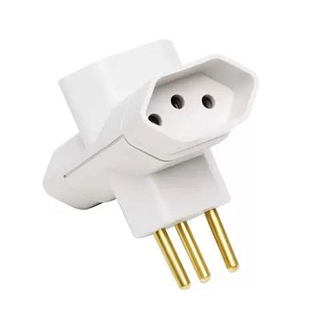 PLUGUE TRES SAIDAS 2 POLOS + TERRA BRANCO 10 A