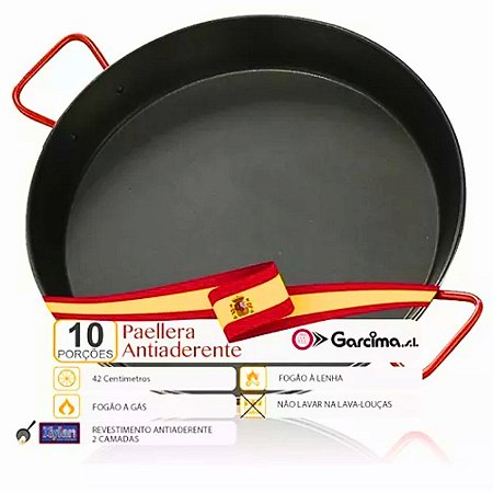 Paellera Valenciana Esmaltada Garcima 42 cm - 10 Porções
