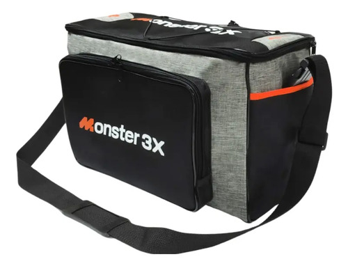 Bolsa Academia Pesca Monster 3x Fishing Performace Exploring Preto E Cinza Retangular
