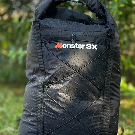 Mochila Pesca Esportes Monster 3x Hydrotech Impermeável 2024 Preto Liso